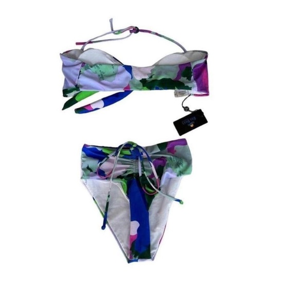 Ree bees geometric high waist bikini swim suit Size medium NWT Mutlicolor - Picture 3 of 6